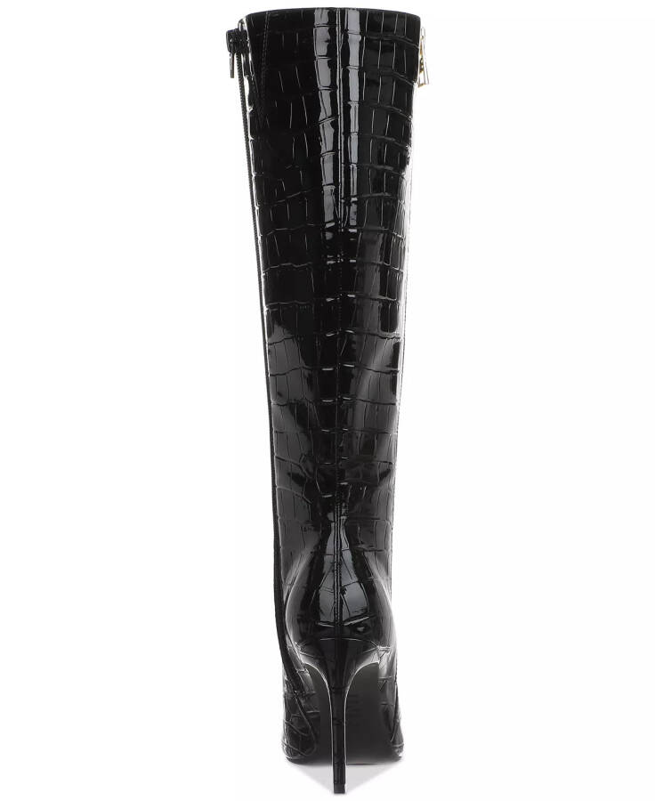 Sabrinaa Extra Wide-Calf Zip Knee High Boots, Created for Modazone Black Croc Extra Wild Calf - 3