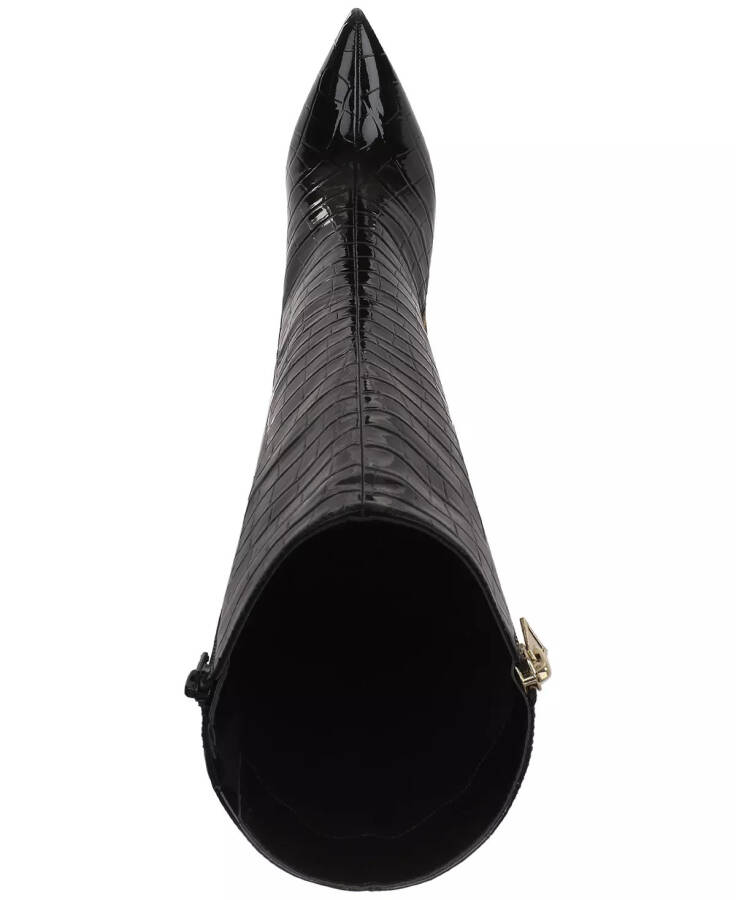 Sabrinaa Extra Wide-Calf Zip Knee High Boots, Created for Modazone Black Croc Extra Wild Calf - 4