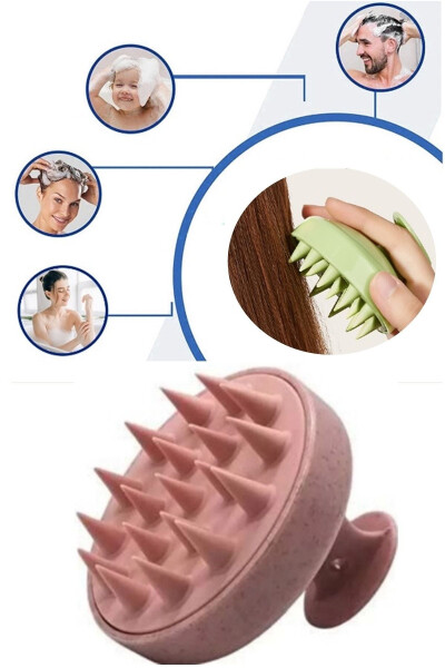 Saç Bakım Fırçası, Saç Derisine Masaj Yapan Şampuan Tarağı, Duş Fırçası Silikon Saç Masaj Tarağı - İNDIRIMKAP