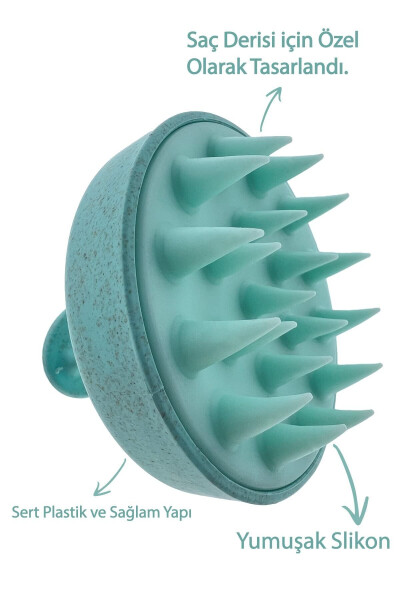 Saç Bakım Fırçası, Saç Derisine Masaj Yapan Şampuan Tarağı, Duş Fırçası Slikon Saç Masaj Tarağı - 4