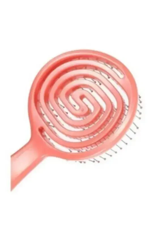 Saç Fırçası ve Tarak Pembe ve Beyaz Pro Üç Boyutlu Oval Saç Fırçası 02 6011seri-pembe ve beyaz - 5