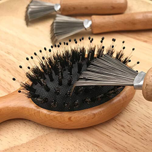 Hair Brush and Comb Cleaner with Metal Wire Rake for Hair Dust Lint Removal - 7