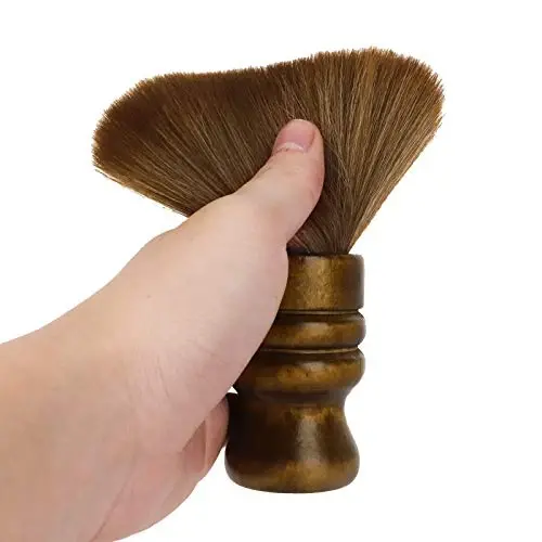 Large Barber Brush Neck Duster for Hair Cutting, Beomeen Soft Barber Hairbrush Professional Hair Sweep Brushes with Solid Natural Fiber Wooden Handle - 5