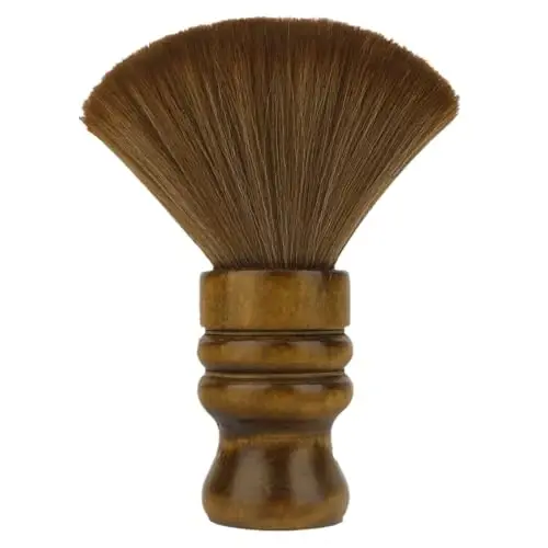 Large Barber Brush Neck Duster for Hair Cutting, Beomeen Soft Barber Hairbrush Professional Hair Sweep Brushes with Solid Natural Fiber Wooden Handle - 1