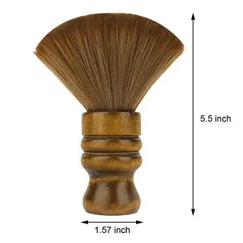 Large Barber Brush Neck Duster for Hair Cutting, Beomeen Soft Barber Hairbrush Professional Hair Sweep Brushes with Solid Natural Fiber Wooden Handle - 2