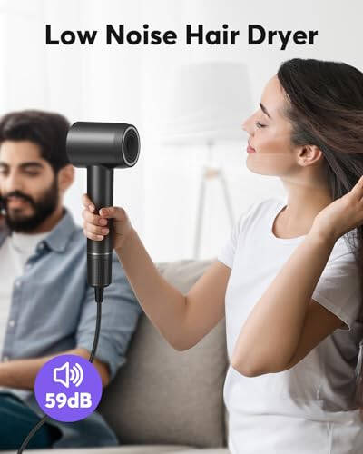 Hair Dryer - Bopcal Ionic Blow Dryer with Concentrator for All Hair Types,160000 RPM High-Speed Fast Drying Lightweight and Quiet, 200 Million Negative Ions Dryer with Thermo-Control (1500w) - 6