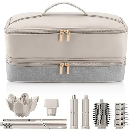 Travel Carrying Case for Shark Hair Dryer Flexstyle FlexFusion Airwrap Brush Double-Layer Hair Accessories Tools Storage Bag for Revlon Hairdryer Styler Organizer 