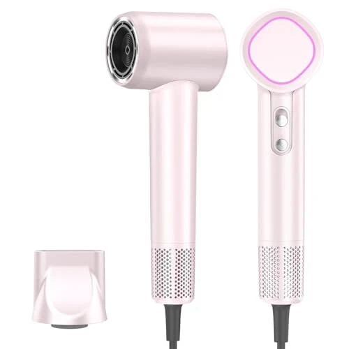 Hair Dryer Ionic, 110,000 RPM Hair Dryers for Women with Ceramic Technology Nozzle for Fast Drying, High Speed Blow Dryer 3-Speed Thermo Control Professional, Low Noise Design for Home Travel Salon - HEXTEK
