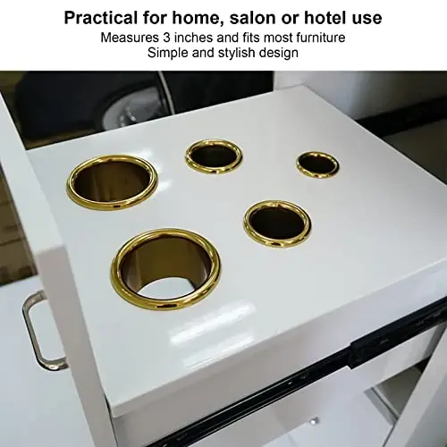 Sonew Hair Dryer Holder Insert, Firm and Proof, Stainless Steel Hair Dryer Stand for Bathroom Hotel Hairdressing Salon(Gold) - SONEW (1)