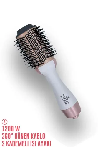 Saç Şekillendirici Ve Saç Düzleştirici Fön Tarağı Yeni Model Beyaz Renk-Beyaz - 7