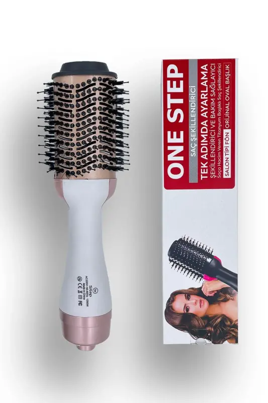 Saç Şekillendirici Ve Saç Düzleştirici Fön Tarağı Yeni Model Beyaz Renk-Beyaz - ONE STEP