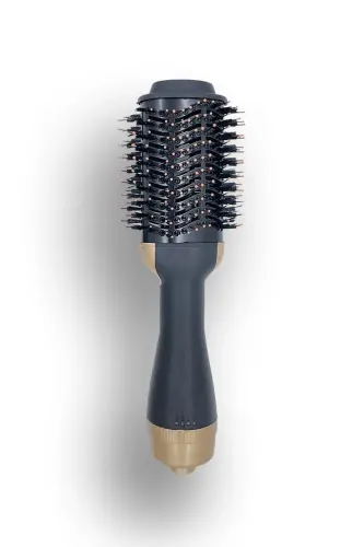 Tek Adımda Hızlı Fön Etkisi | Oval Fırça Saç Şekillendirici Düzleştirici Fön Tarağı 220 Derece GOLD-Gold - 5