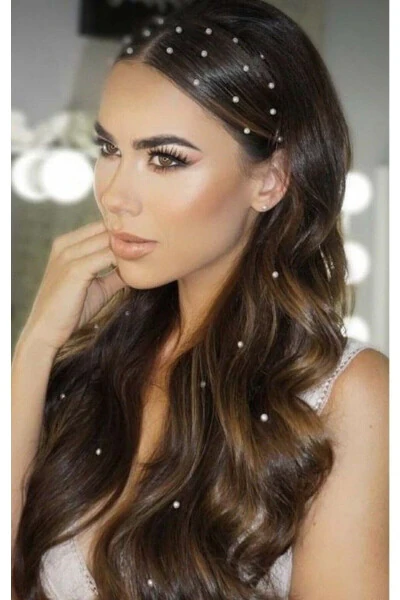 Saç Taşı Aksesuar Incili Euphoria Saç Sticker Incili Saç Süsü - Modazone