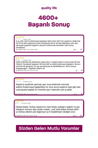 Saç Dökülmesine Karşı Saç ve Tırnak Vitamini - Biotin Keratin Çinko + 17 Aktif - B Complex 60 Tablet - 9