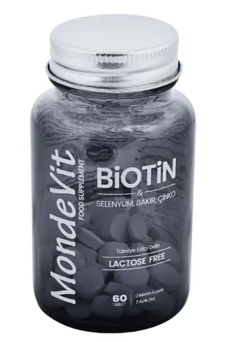 Hair Vitamin 60 Tablet Biotin 5000 mcg-Zinc 15 mg-Copper 2000 mcg-Selenium 50 mcg - MONDEVIT (1)