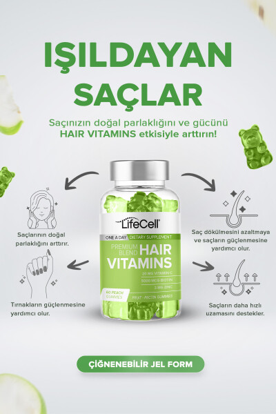 Saç Vitaminleri C Vitamini Biyotin Çinko - Saç Vitamini - Takviye Edici Gıda - 1