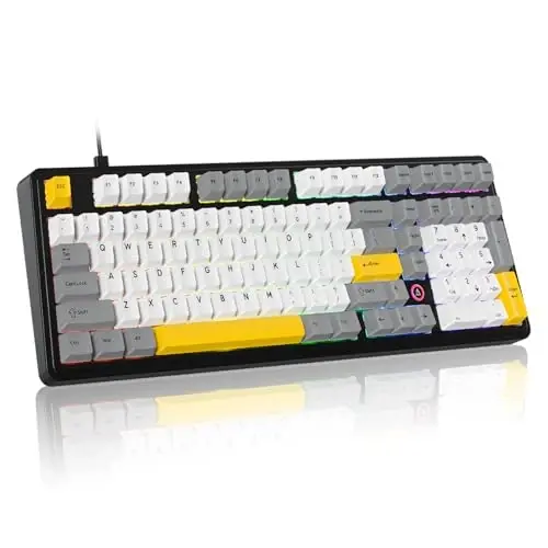 FIRSTBLOOD ONLY GAME. AK980 101-Key Hot-Swappable Mechanical Keyboard, Gasket Mount RGB Backlit, Programmable Macro, Full N-Key Rollover, with Dreamscape Linear Switches (Starfall Gray) - 1