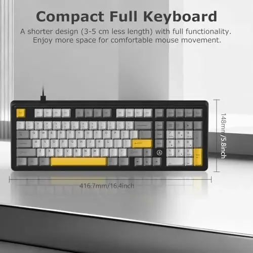 FIRSTBLOOD ONLY GAME. AK980 101-Key Hot-Swappable Mechanical Keyboard, Gasket Mount RGB Backlit, Programmable Macro, Full N-Key Rollover, with Dreamscape Linear Switches (Starfall Gray) - 2