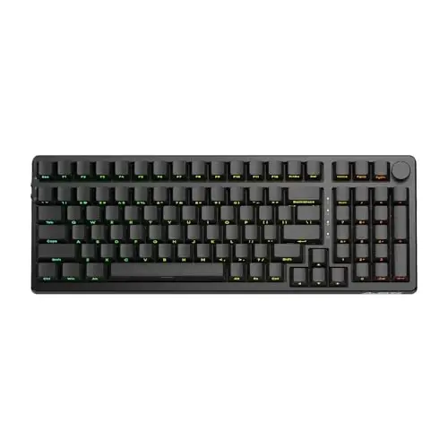 FIRSTBLOOD ONLY GAME. AK992 Hot-Swappable 2.4G Wireless/Bluetooth 5.0/USB Wired Triple Mode Mechanical Keyboard, 98 Keys Full Layout, RGB Backlit, Brown Switches, Black Side Carving PBT Keycaps 