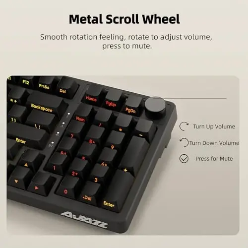 FIRSTBLOOD ONLY GAME. AK992 Hot-Swappable 2.4G Wireless/Bluetooth 5.0/USB Wired Triple Mode Mechanical Keyboard, 98 Keys Full Layout, RGB Backlit, Brown Switches, Black Side Carving PBT Keycaps - 5