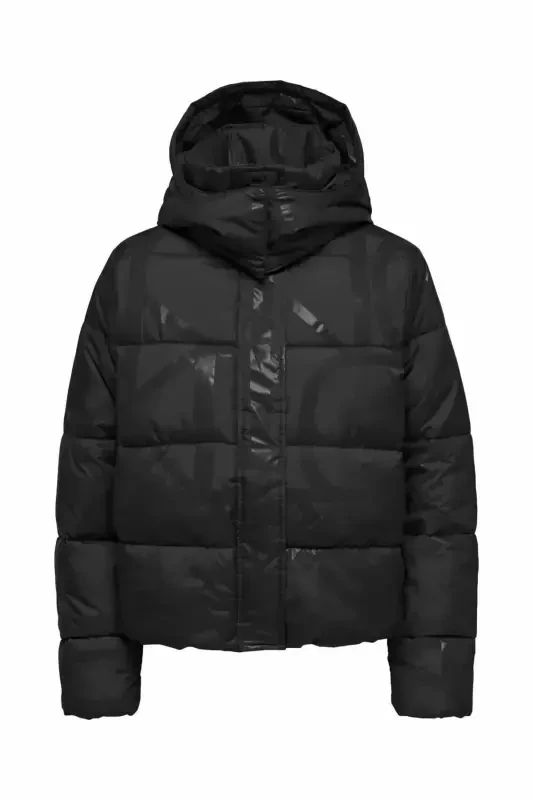Kadin Siyah Onlmercedes Aop Puffer Life Otw Mont 15326045-Black - 1