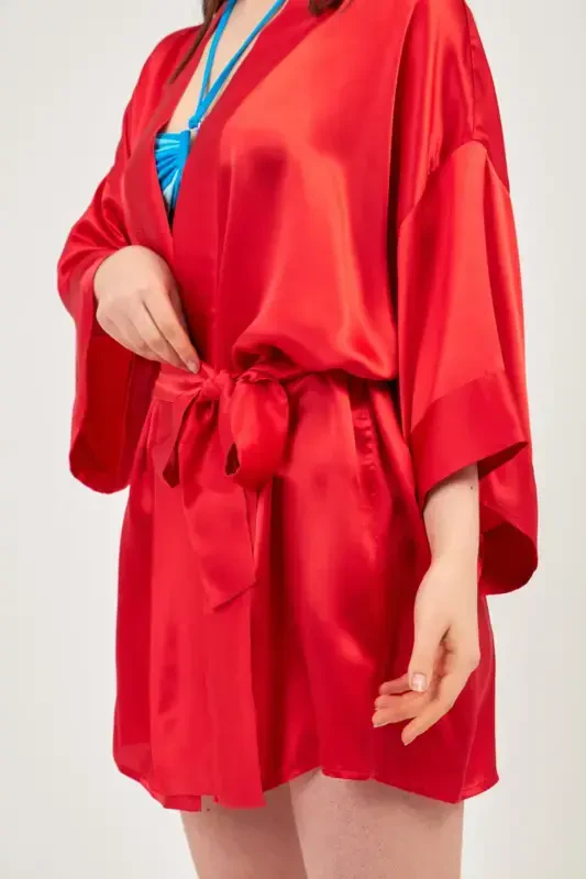 Saf ipak kimono/sabahlik-qizil - 2