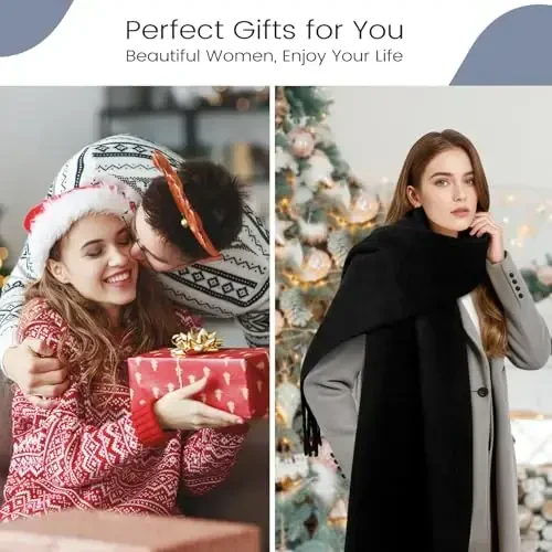 Premillow Women's Mohair Winter Scarf Pure Color, Warm Winter Scarf for Women and Men, Soft Luxurious CasModazoneere Feel Scarfs - 7