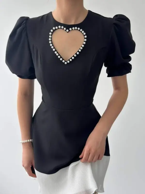 Safe Heart Detailed Dress - 7