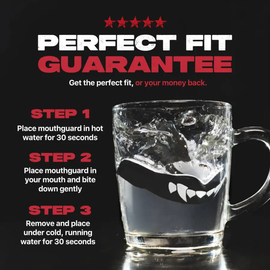 SAFEJAWZ Sports Mouthguard Slim Fit, Adults and Junior Mouth Guard with Case for Boxing, Basketball, Lacrosse, Football, MMA, Martial Arts, Hockey and All Contact Sports (Fangz, Adult (12+ Years)) - 3