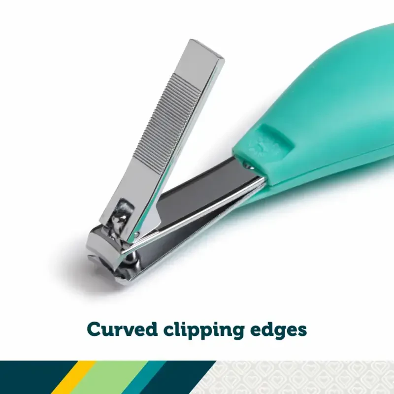 Safety 1ˢᵗ Baby's 1ˢᵗ Nail Care Clipper Emery Board Set, Sea Stone Aqua, Infant - SAFETY 1ST