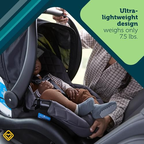 Safety 1ˢᵗ® onBoard™ Insta-Latch™ DLX Infant Car Seat with Base, Baby Car Seat for 4-30 lbs., Rear Facing Car Seat, Beach Rose - 3