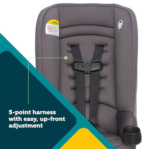 Safety 1st Jive 2-in-1 Convertible Car Seat, Rear-Facing 5-40 pounds and Forward-Facing 22-65 pounds, Black Fox - 3