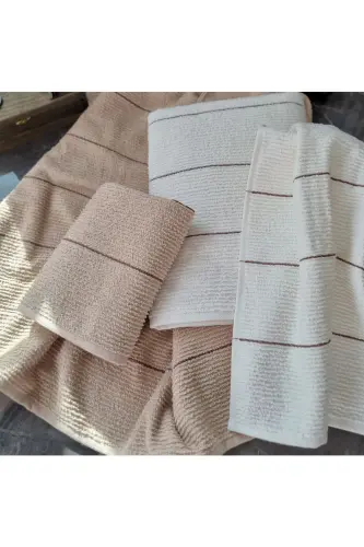 Sahara 50 X 85 – 70 X140 Cm 4-Piece Bath Towel Set | Beige-cream Vtxmk107 - Beige - 3
