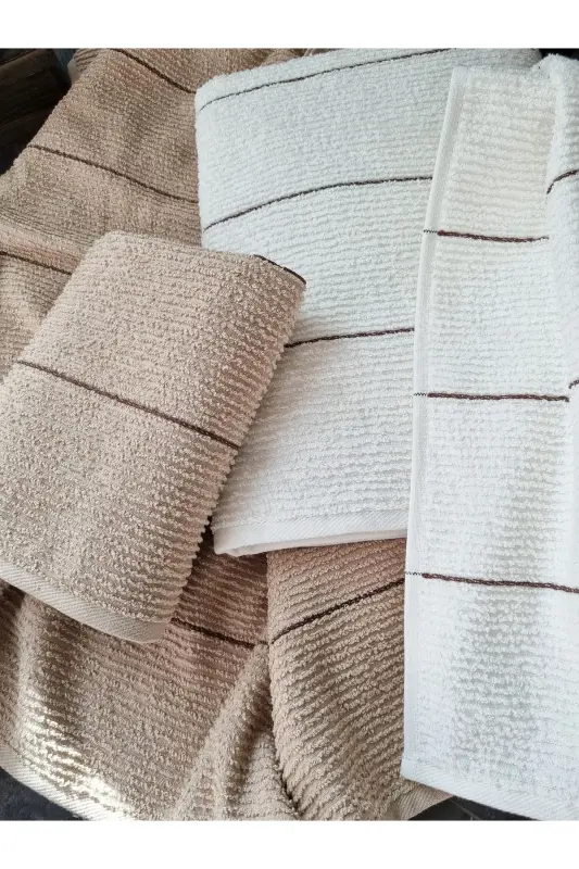Sahara 50 X 85 – 70 X140 Cm 4-Piece Bath Towel Set | Beige-cream Vtxmk107 - Beige - 4