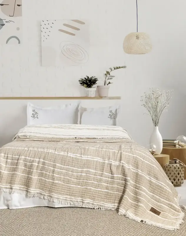 Şaheser Home Collection Yatak Örtüsü Seti Sera Bej - 1