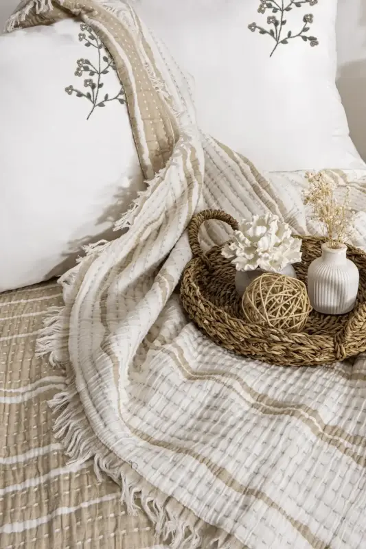 Şaheser Home Collection Yatak Örtüsü Seti Sera Bej - 2