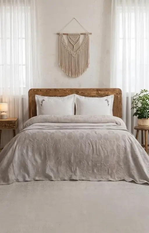 Şaheser Home Collection Двуспальное покрывало Anita Бежевый - 1