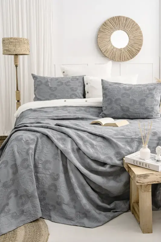 Şaheser Home Collection Двуспальное покрывало Итало Антрацит - 1