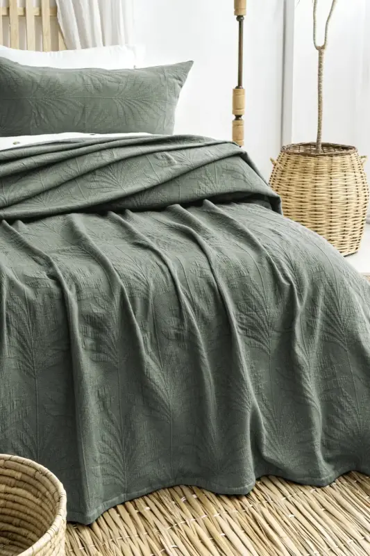 Şaheser Home Collection Двуспальное покрывало Silvia Зеленый - 2