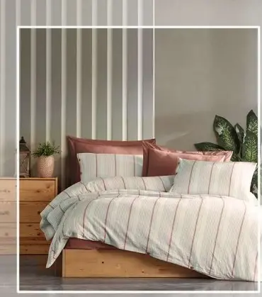 Şaheser Home Collection İplik Boyalı Nevresim Takımı Avva Kiremit - 1