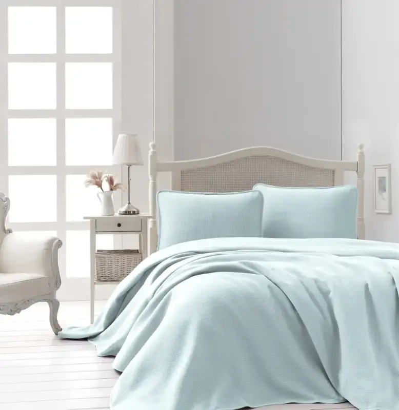 Şaheser Home Collection Jakardli Yotoq Yopig'ichi To'plami Liv Mint - 1