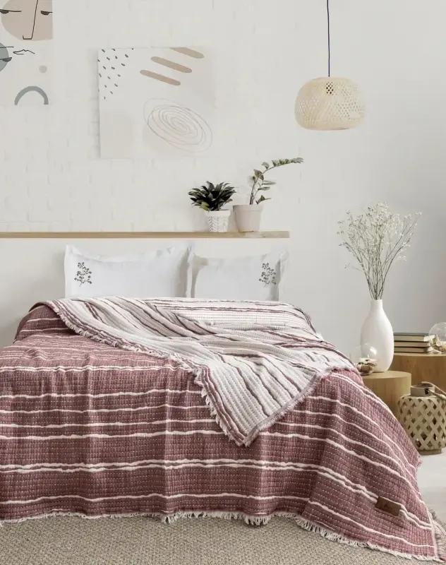 Şaheser Home Collection Комплект покрывала Сера Бордо - 1