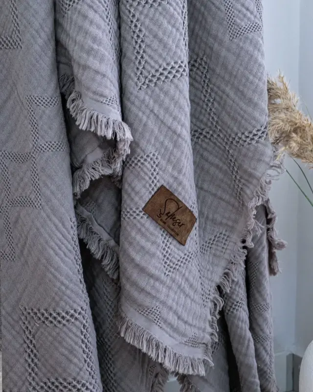 Şaheser Home Collection Müslin Yatak Örtüsü Çift Kişilik Oscar K.Gri - 2
