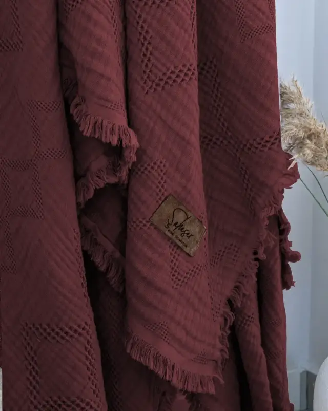 Şaheser Home Collection Muslin Yotoq Yopqichi Ikki Kishilik Oscar Rubby Qizil - 2