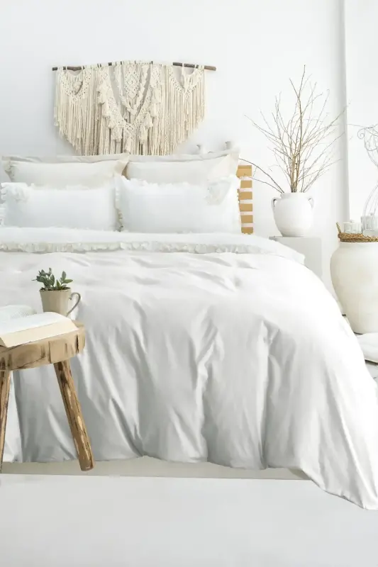 Şaheser Home Collection Nakışlı Çift Kişilik Nevresim Takımı Nova Taş - 1