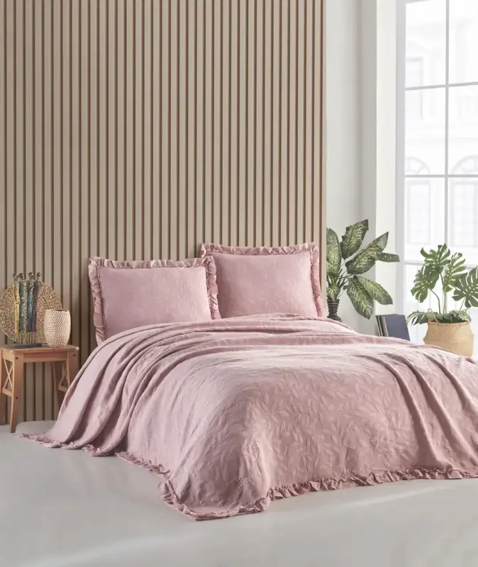 Şaheser Home Collection Покрывало Двуспальное Илда Пудра - 1