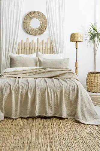 Şaheser Home Collection Silvia Beige Double Bedspread - 1