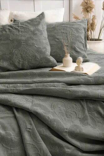 Şaheser Home Collection Yatak Örtüsü Çift Kişilik İtalo Yeşil - NEVRESIMDUNYASI (1)