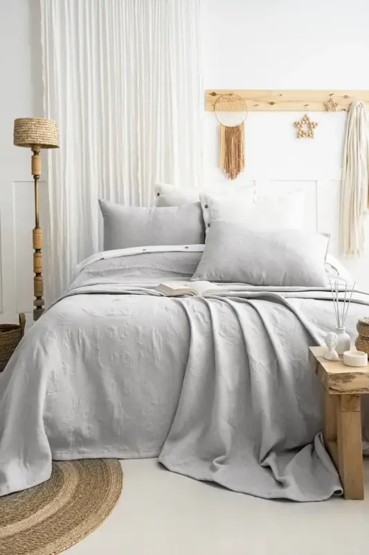 Şaheser Home Collection Yatak Örtüsü Çift Kişilik Julia A.Gri - 1
