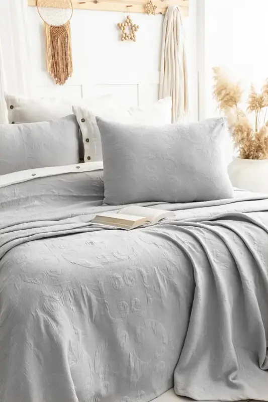 Şaheser Home Collection Yatak Örtüsü Çift Kişilik Julia A.Gri - 2